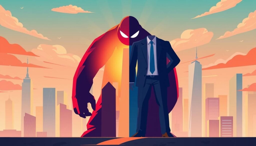 A vibrant conceptual illustration depicting the contrast between debt and equity financing. In the foreground, a bold, graphic representation of debt, with a looming, ominous presence, conveying the weight and burden of borrowed capital. In the middle ground, a sleek, modern depiction of equity financing, with a sense of stability and independence. The background features a dynamic cityscape, symbolizing the financial landscape in which these two funding strategies operate. Dramatic lighting and a carefully curated color palette create a sense of tension and balance, reflecting the nuanced relationship between debt and equity. The composition is striking and visually impactful, drawing the viewer's attention to the key differences between these fundamental capital-raising approaches.