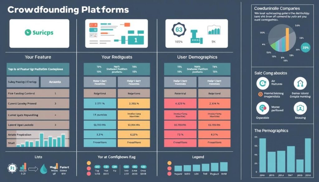 Generate an image comparing different crowdfunding platforms.