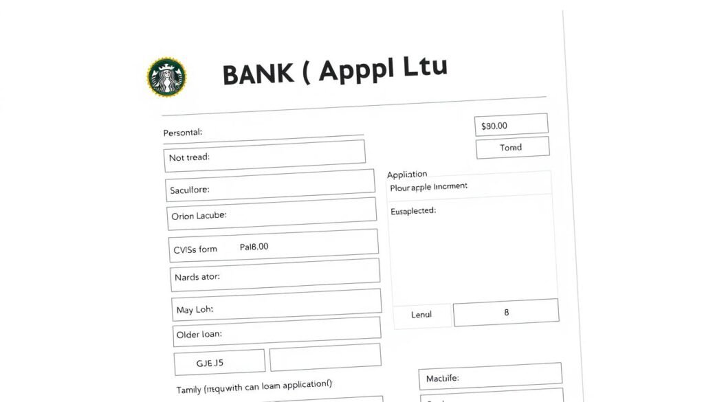 Image of a bank loan application form